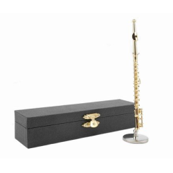         Flöte mit Ständer und Geschenkbox 13.5 cm vergoldet
    