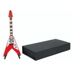         Elektrische Gitarre mit Ständer und Geschenkbox rot 17 cm
    