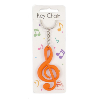 Schlüsselanhänger Violinschlüssel rot Gummi 7,7 cm