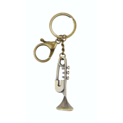         Schlüsselanhänger Trompete 5,5 cm Metall mit Karabiner
    