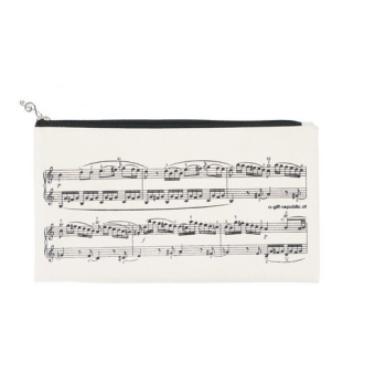 Stiftetui Notenzeilen schwarz/creme 22 x 12,5 cm