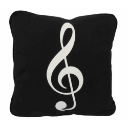         Kissen mit Paspeln schwarz Violinschlüssel 40 x 40 cm
    