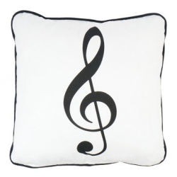         Kissen mit Paspeln weiß Violinschlüssel 40 x 40 cm
    