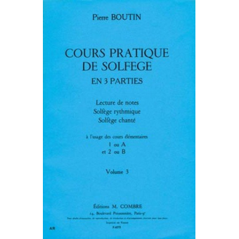 COURS PRATIQUE DE SOLFEGE VOL.3
