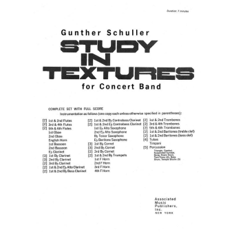 Study In Textures For Band Full Score