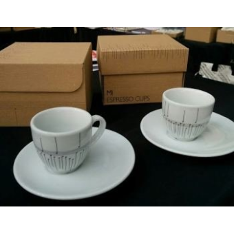MI Espressotasse mit Untertasse Noten (Set mit 2 Stk)