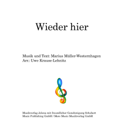         Bin wieder hier - Marius Müller-Westernhagen / Arr. Uwe Krause-Lehnitz
    