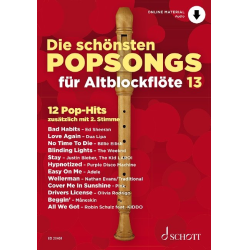         Die schönsten Popsongs für Alt-Blockflöte - Band 13 - Diverse / Arr. Uwe Bye
    